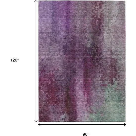 Purple And Plum Abstract Washable Indoor Outdoor Area Rug Photo 3