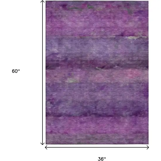Purple And Plum Abstract Washable Indoor Outdoor Area Rug Photo 3