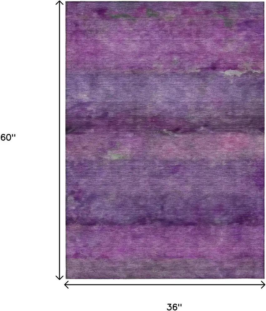 Purple And Plum Abstract Washable Indoor Outdoor Area Rug Photo 3