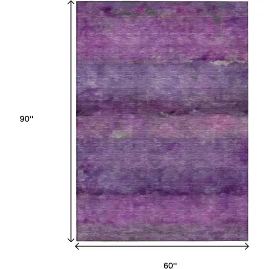 Purple And Plum Abstract Washable Indoor Outdoor Area Rug Photo 3