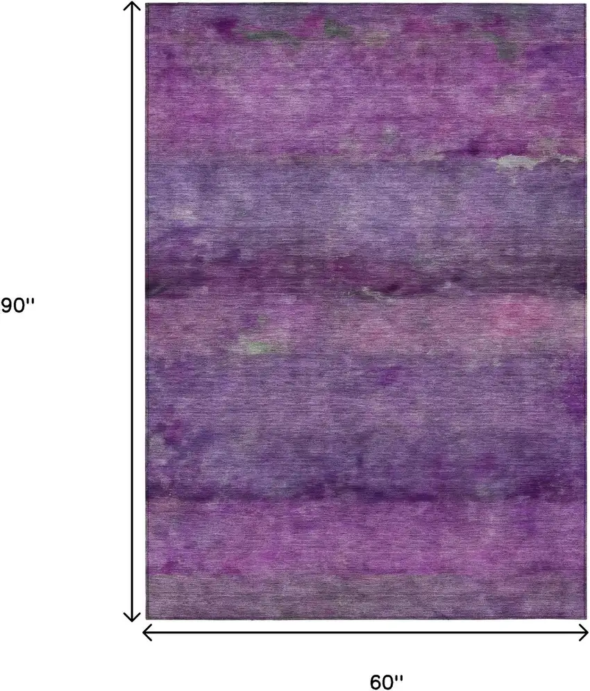 Purple And Plum Abstract Washable Indoor Outdoor Area Rug Photo 3