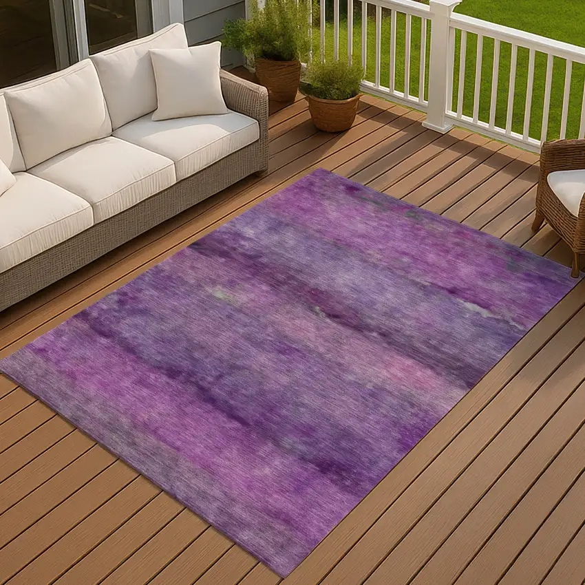 Purple And Plum Abstract Washable Indoor Outdoor Area Rug Photo 6