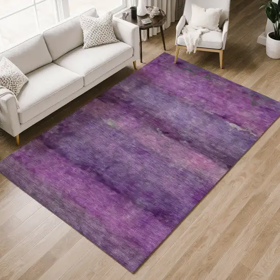 Purple And Plum Abstract Washable Indoor Outdoor Area Rug Photo 7