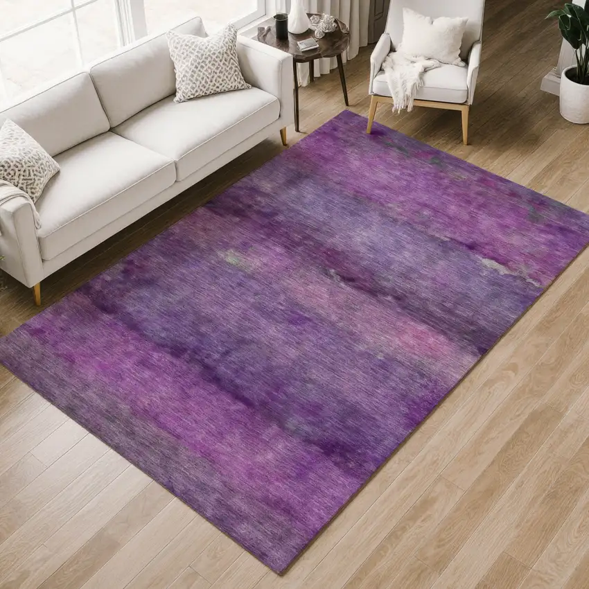 Purple And Plum Abstract Washable Indoor Outdoor Area Rug Photo 7