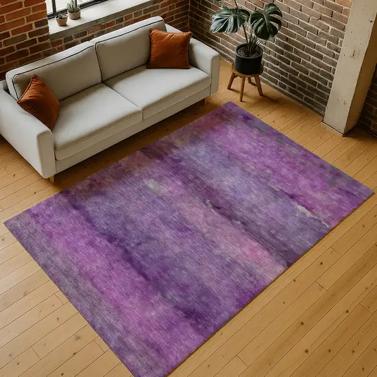 Purple And Plum Abstract Washable Indoor Outdoor Area Rug Photo 8