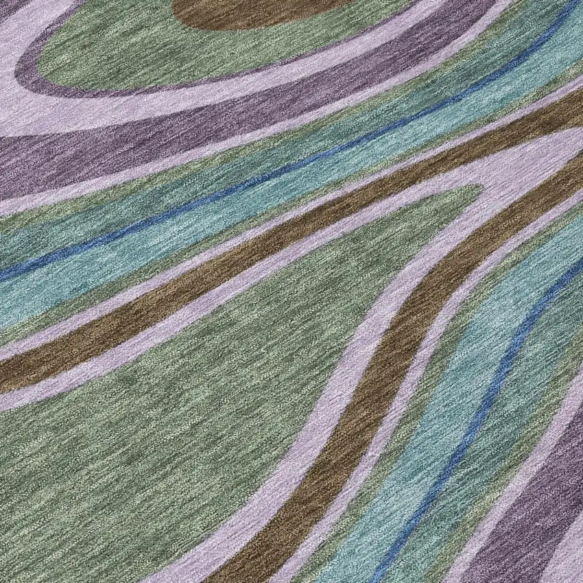Purple And Plum Abstract Washable Indoor Outdoor Area Rug Photo 6