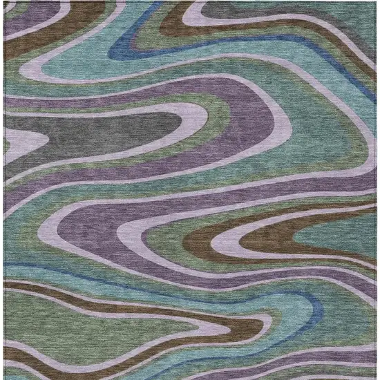 Purple And Plum Abstract Washable Indoor Outdoor Area Rug Photo 4
