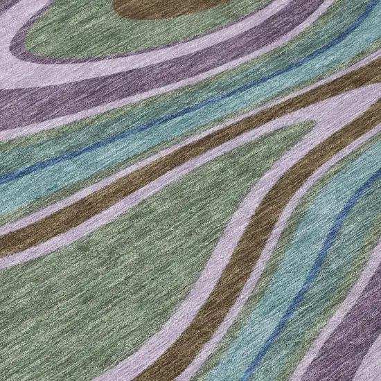 Purple And Plum Abstract Washable Indoor Outdoor Area Rug Photo 6