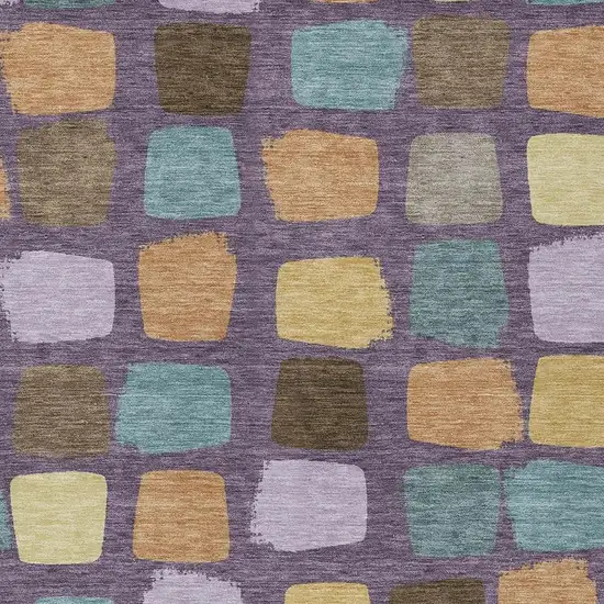 Purple And Plum Geometric Washable Indoor Outdoor Area Rug Photo 3