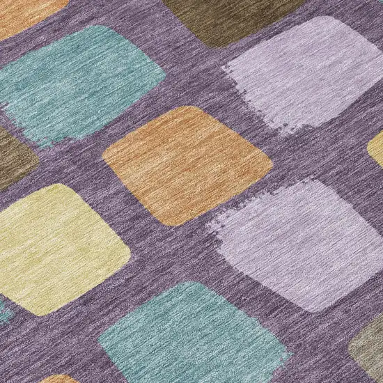 Purple And Plum Geometric Washable Indoor Outdoor Area Rug Photo 6