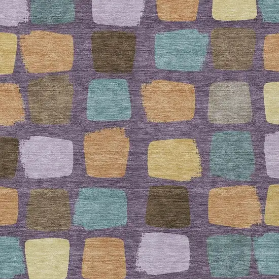 Purple And Plum Geometric Washable Indoor Outdoor Area Rug Photo 3