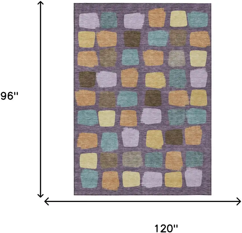 Purple And Plum Geometric Washable Indoor Outdoor Area Rug Photo 7