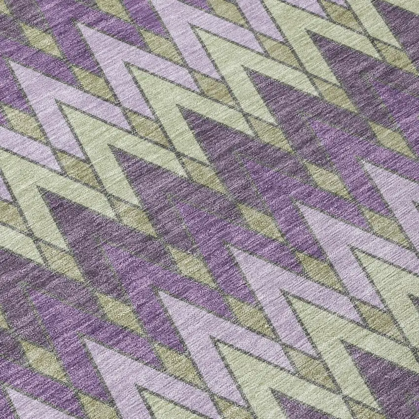 Purple And Plum Geometric Washable Indoor Outdoor Area Rug Photo 6