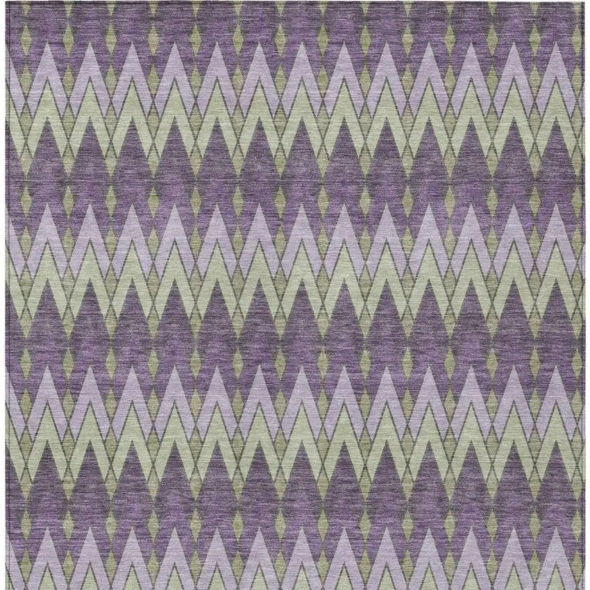 Purple And Plum Geometric Washable Indoor Outdoor Area Rug Photo 4