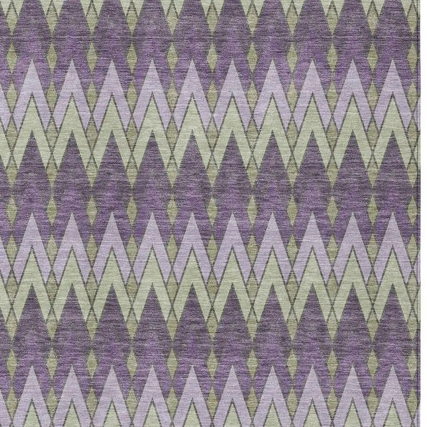 Purple And Plum Geometric Washable Indoor Outdoor Area Rug Photo 3
