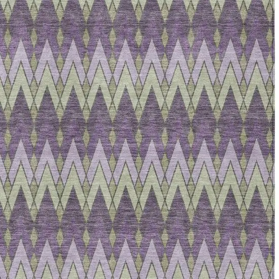 Purple And Plum Geometric Washable Indoor Outdoor Area Rug Photo 3