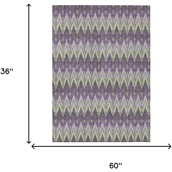 Purple And Plum Geometric Washable Indoor Outdoor Area Rug Photo 7