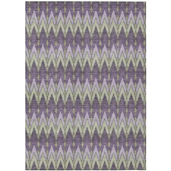 Purple And Plum Geometric Washable Indoor Outdoor Area Rug Photo 2