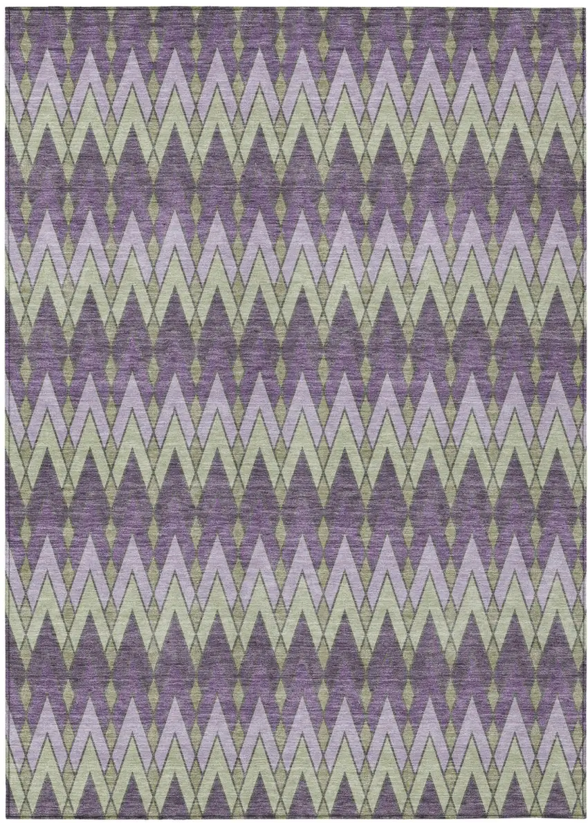 Purple And Plum Geometric Washable Indoor Outdoor Area Rug Photo 2
