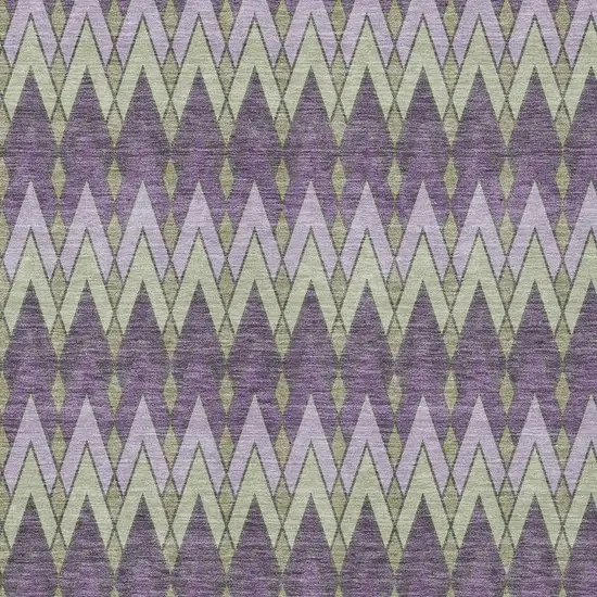 Purple And Plum Geometric Washable Indoor Outdoor Area Rug Photo 3