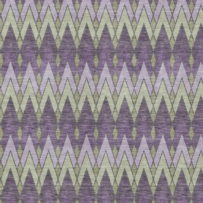 Purple And Plum Geometric Washable Indoor Outdoor Area Rug Photo 3