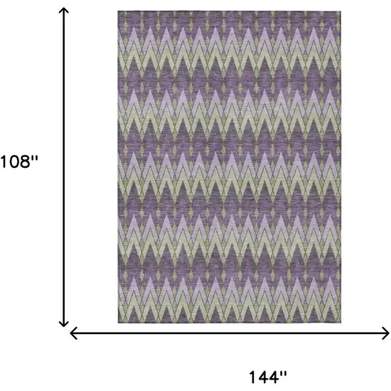 Purple And Plum Geometric Washable Indoor Outdoor Area Rug Photo 7