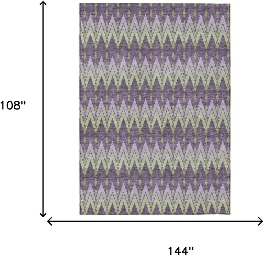 Purple And Plum Geometric Washable Indoor Outdoor Area Rug Photo 7
