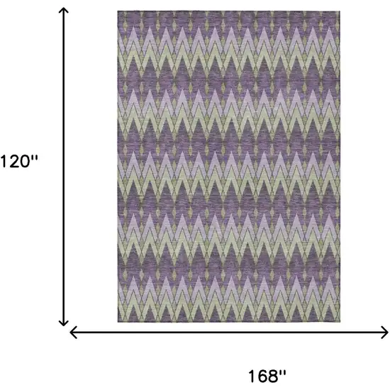 Purple And Plum Geometric Washable Indoor Outdoor Area Rug Photo 7
