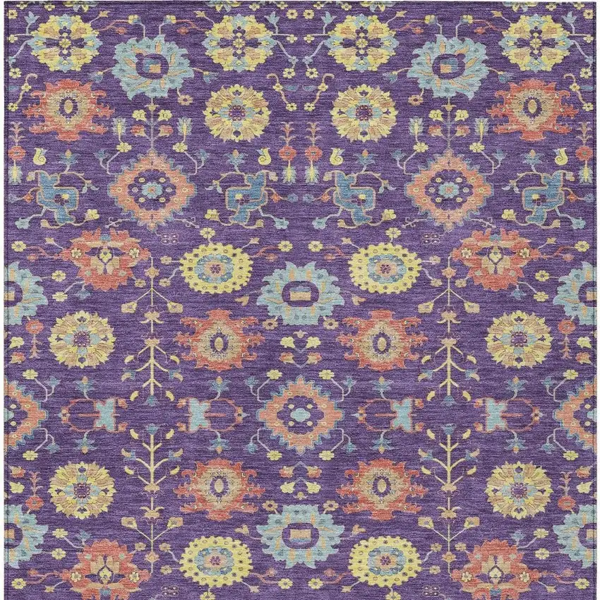 Purple And Plum Geometric Washable Indoor Outdoor Area Rug Photo 3