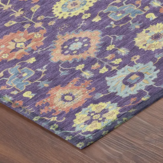 Purple And Plum Geometric Washable Indoor Outdoor Area Rug Photo 4