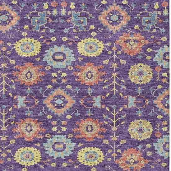 Purple And Plum Geometric Washable Indoor Outdoor Area Rug Photo 2