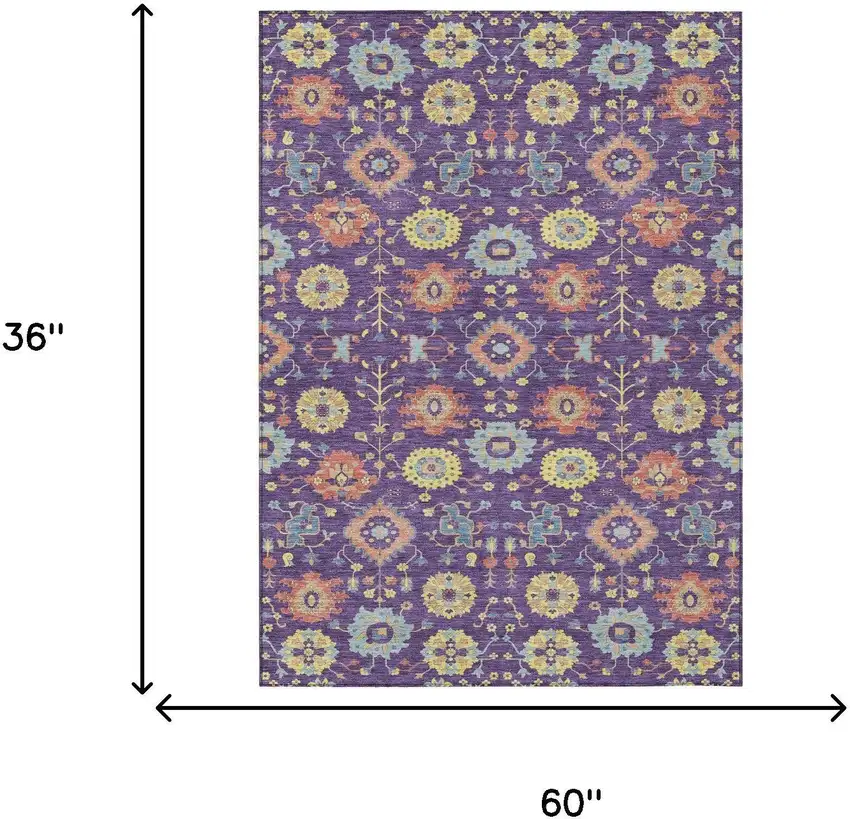 Purple And Plum Geometric Washable Indoor Outdoor Area Rug Photo 6