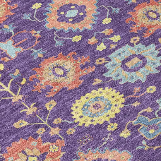 Purple And Plum Geometric Washable Indoor Outdoor Area Rug Photo 5