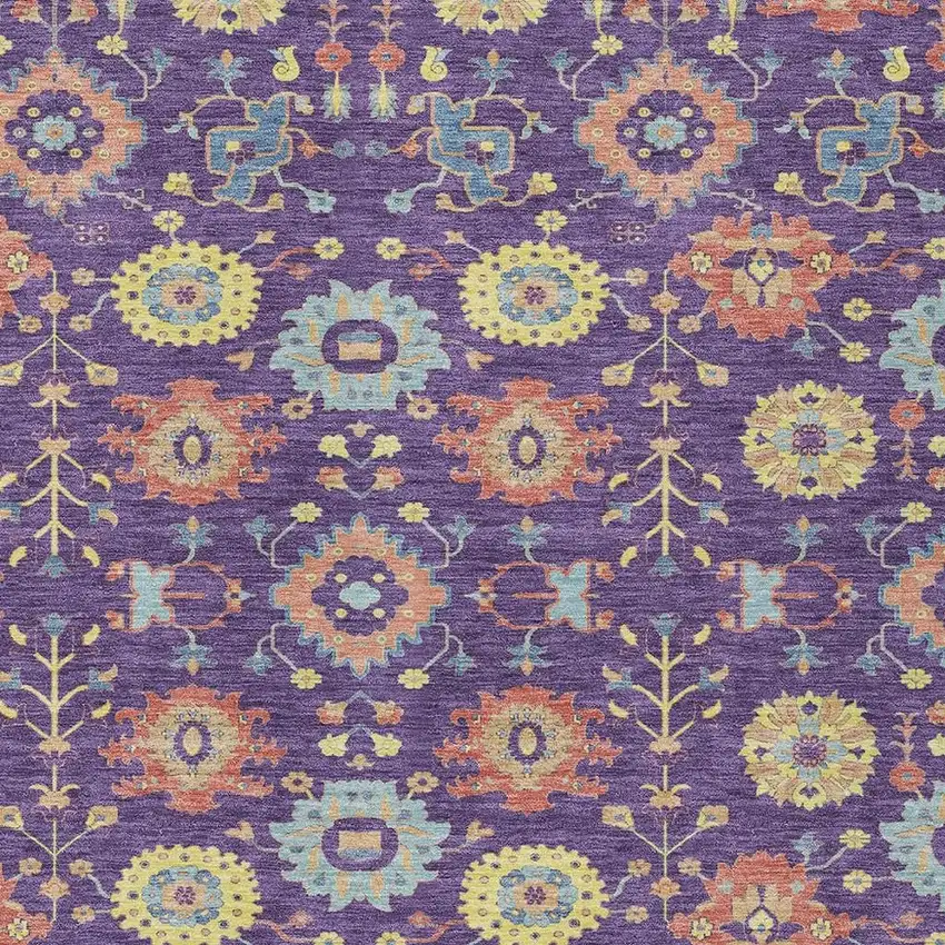 Purple And Plum Geometric Washable Indoor Outdoor Area Rug Photo 2