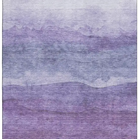Purple And Plum Striped Washable Area Rug With UV Protection Photo 2