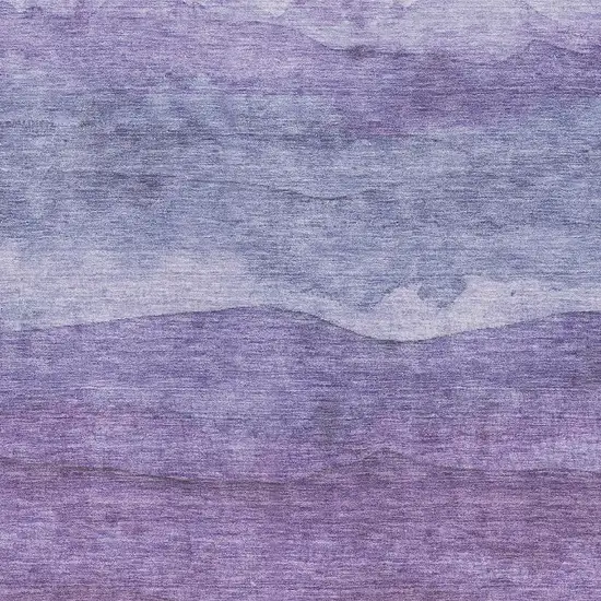 Purple And Plum Striped Washable Area Rug With UV Protection Photo 2