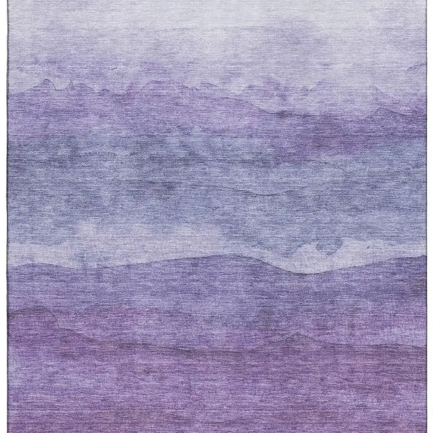 Purple And Plum Striped Washable Area Rug With UV Protection Photo 3