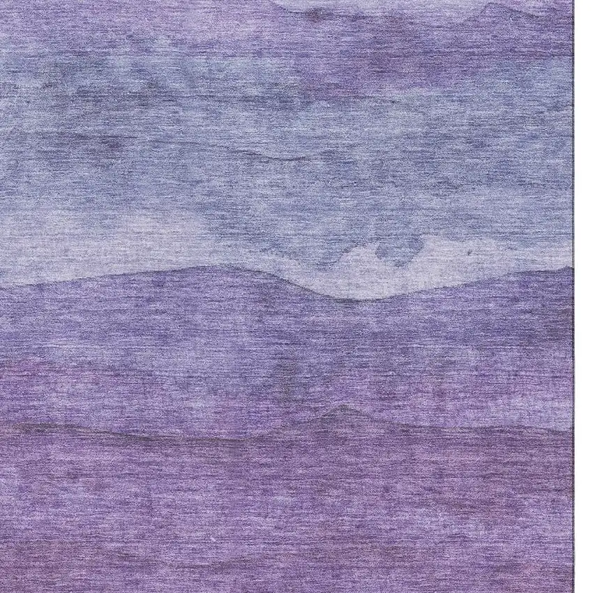 Purple And Plum Striped Washable Area Rug With UV Protection Photo 2