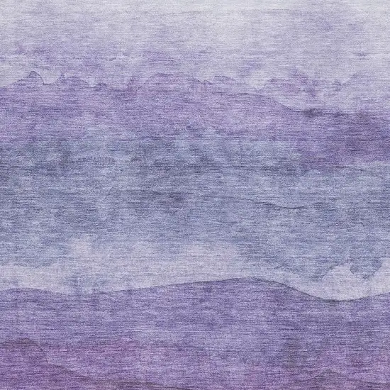 Purple And Plum Striped Washable Area Rug With UV Protection Photo 2