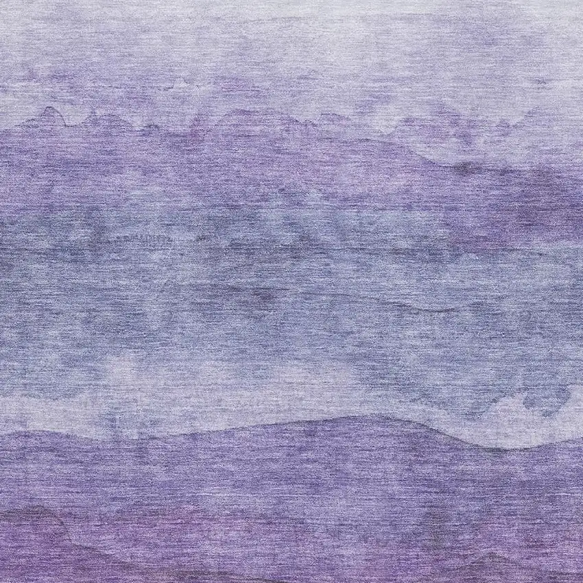 Purple And Plum Striped Washable Area Rug With UV Protection Photo 2