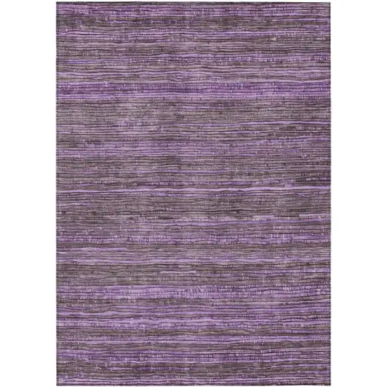 Purple And Plum Striped Washable Indoor Outdoor Area Rug Photo 1