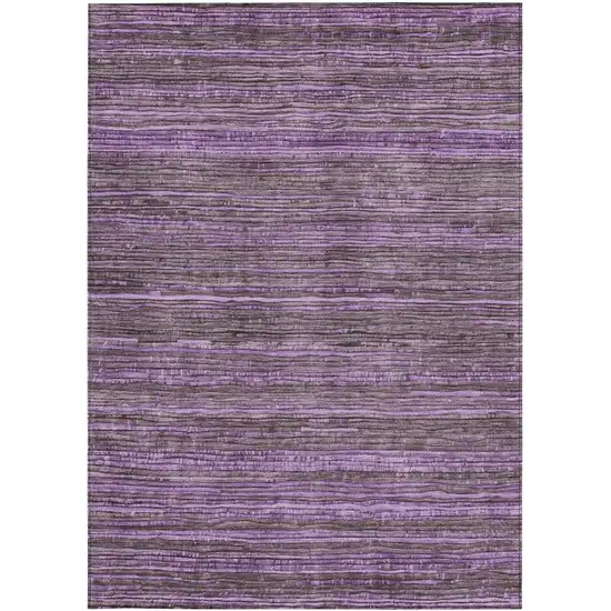 Purple And Plum Striped Washable Indoor Outdoor Area Rug Photo 4