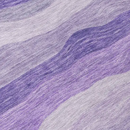 Purple And Plum Striped Washable Indoor Outdoor Area Rug Photo 1