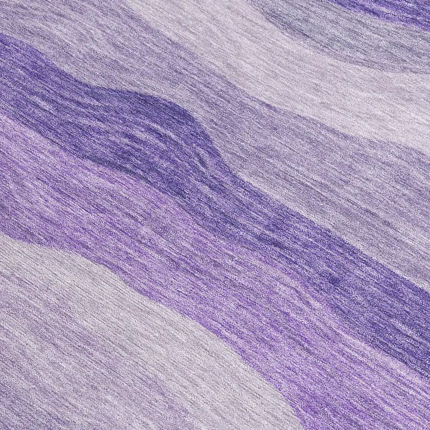 Purple And Plum Striped Washable Indoor Outdoor Area Rug Photo 2