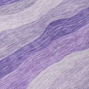 Photo of Purple And Plum Striped Washable Indoor Outdoor Area Rug