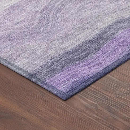 Purple And Plum Striped Washable Indoor Outdoor Area Rug Photo 9