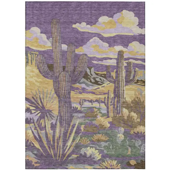 Purple And Plum Trees Washable Indoor Outdoor Area Rug Photo 2