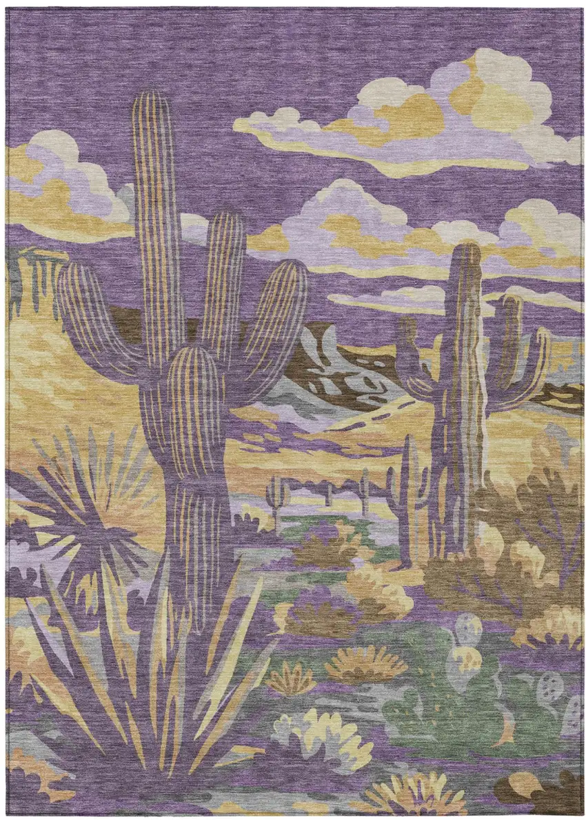 Purple And Plum Trees Washable Indoor Outdoor Area Rug Photo 2