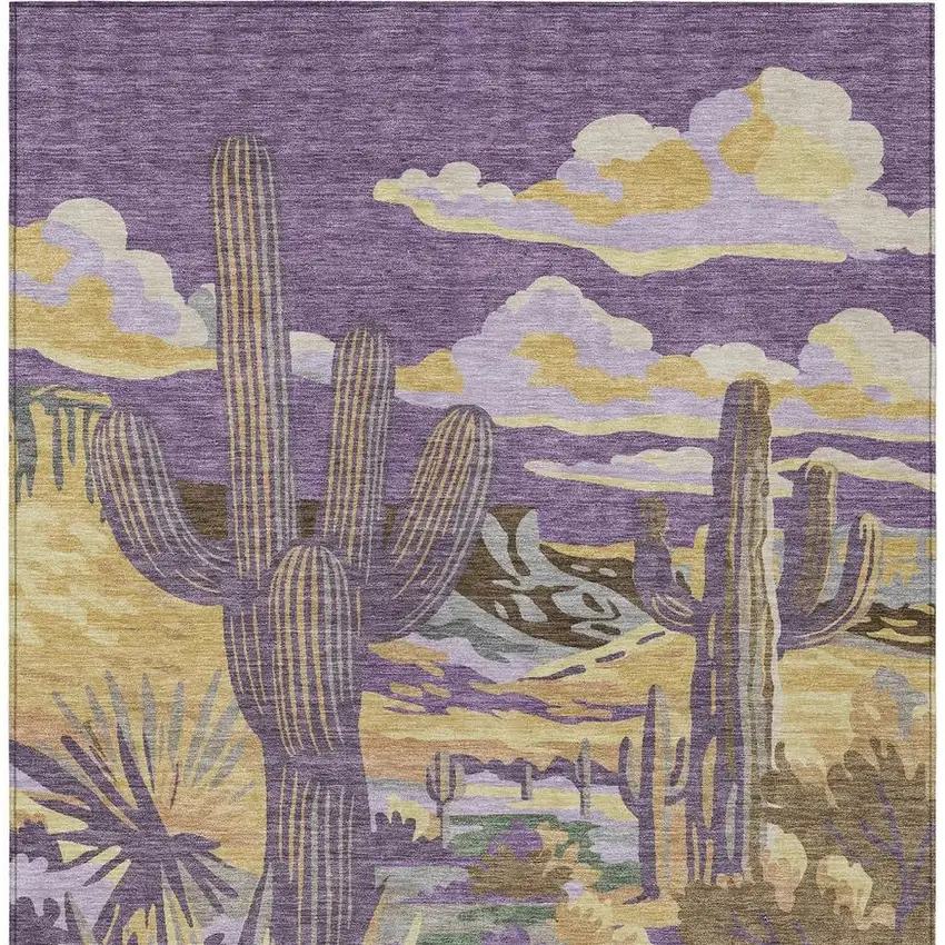 Purple And Plum Trees Washable Indoor Outdoor Area Rug Photo 4