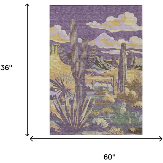Purple And Plum Trees Washable Indoor Outdoor Area Rug Photo 7